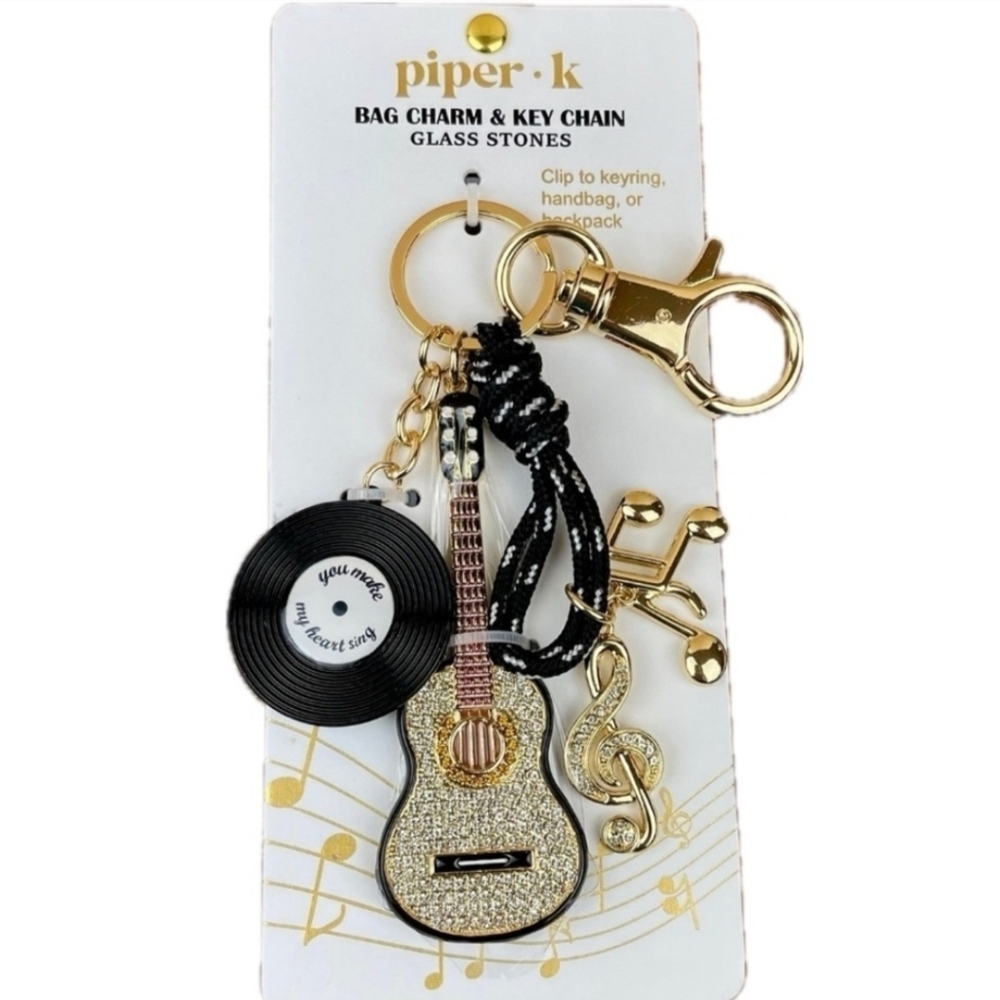 🖤▪️🎸Piper K▪️ "Rockin' Rhythms” Guitar Bag Charm Or Key Chain